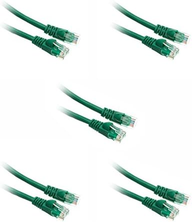 Cat5e 100-Ayak Ethernet Patch Kablosu, Takılmayan/Kalıplanmış Önyükleme, 5'li Paket, Yeşil (CNE50130)