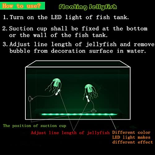 Beisela 6 Paketi Parlayan Akvaryum Süslemeleri Simülasyon Glow Bitki için Balık Tankı Süslemeleri, Glow Mantar ile, Denizanası,