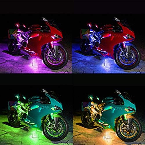 NBWDY 120LED 12 Pcs motosiklet led ışık kiti şeritler su geçirmez çok renkli Underglow Neon Accent zemin etkisi atmosfer ışıkları
